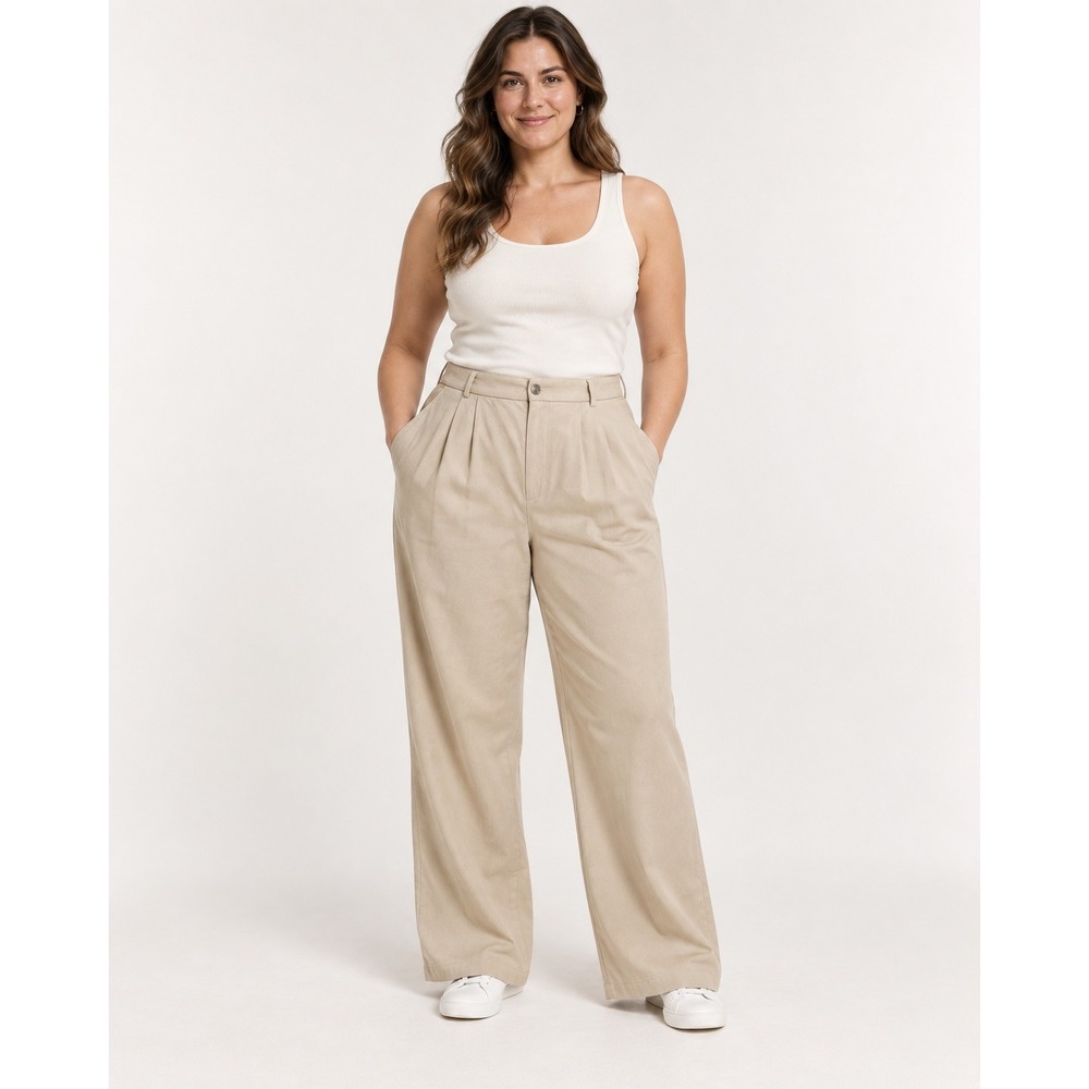 Reformation Mason Pants Women 12 Tan High Rise Wide Leg Pleated Tencel Trouser